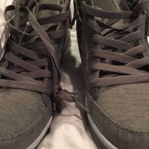 Grey high top shoes